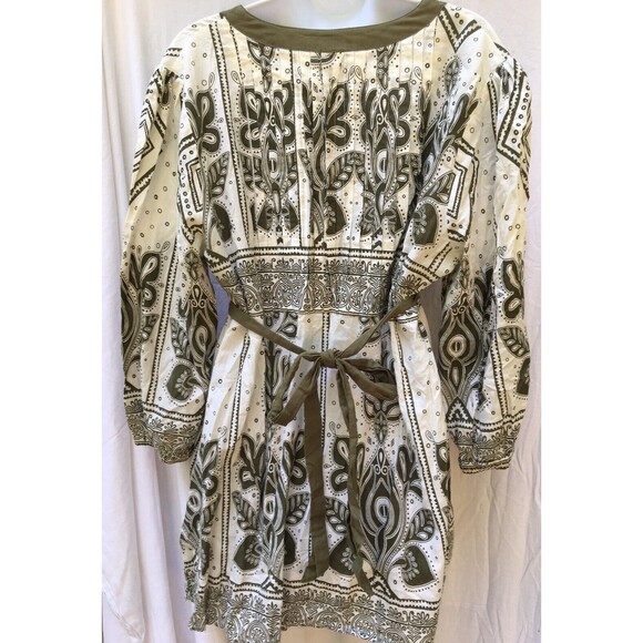 Venezia Plus 18-20 Green White Kimono Style  Tunic Shirt - Picture 7 of 7